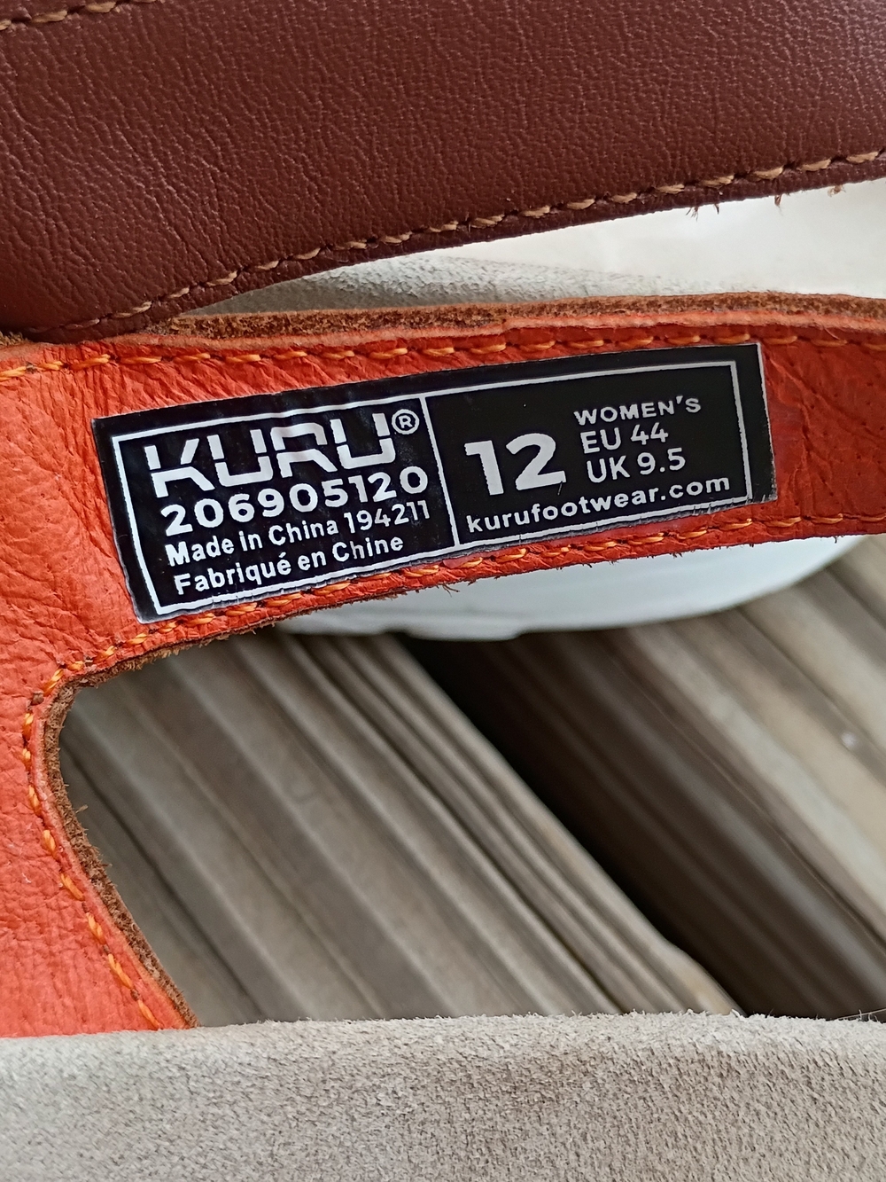 KURU Brown and Orange Leather Strap Sandals - Picture 3 of 6